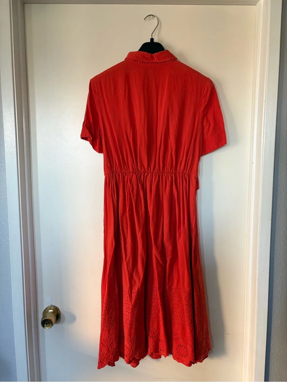 kate spade Orange Button-Front Tie-Waist Midi Dress